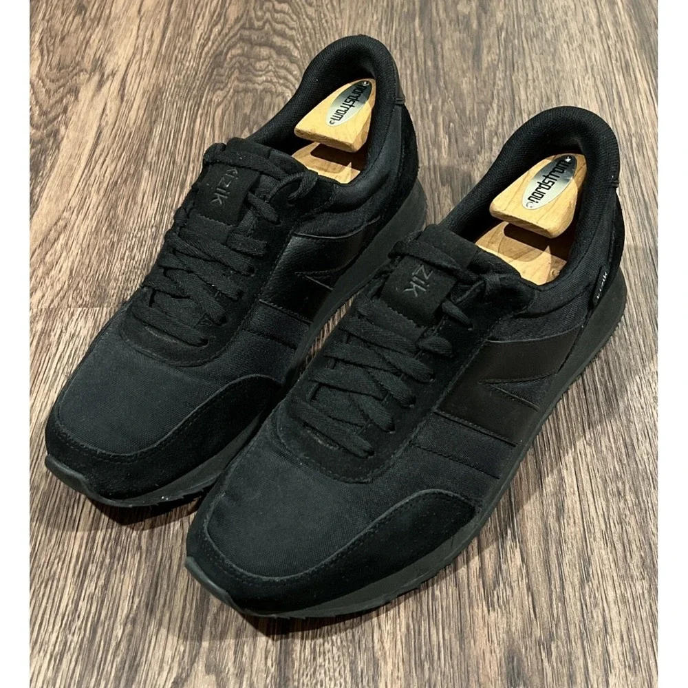 Kizik Milan Walking Shoes Sneakers Mens Size 10.5 Black Suede Casual Orthotic